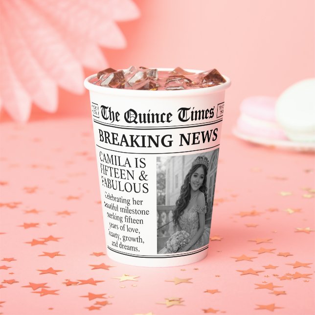 Personalized Paper Cups, Custom Newspaper Party Cups (Insitu)