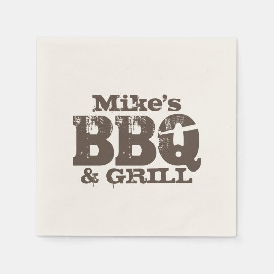 Personalized paper napkins for BBQ party