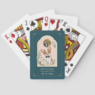 Personalized Papillon Wedding Favor Photo Poker Cards