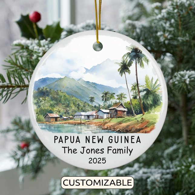 Personalized Papua New Guinea Ornament, Oceania Ceramic Ornament (Creator Uploaded)