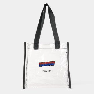 Personalized Paraguay Pride Retro 3D Clear Tote Bag
