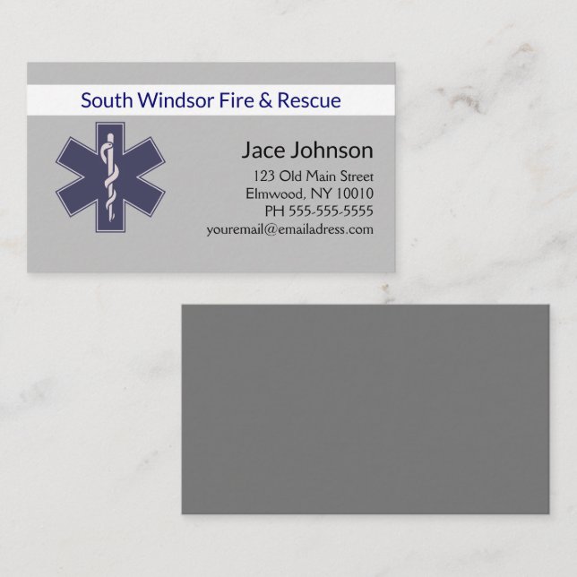 Personalized Paramedic Business Card (Front/Back)