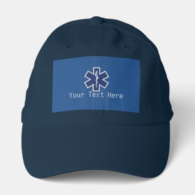 Personalized Paramedic Caduceus Your Text Event Performance Cap (Front)