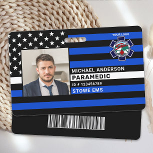 Personalized Paramedic EMS EMT Logo Photo ID Card  Badge