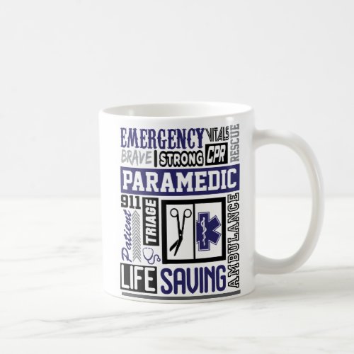 Personalized Paramedic SymbolS Words Coffee Mug