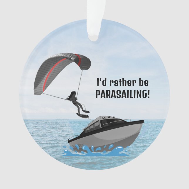 Personalized Parasailing Acrylic Ornament (Front)