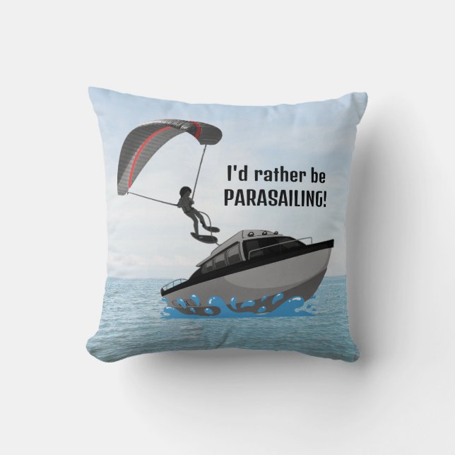 Personalized Parasailing  Throw Pillow (Front)