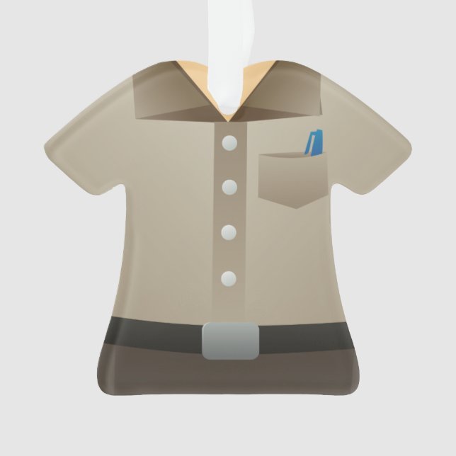 Personalized Parcel Delivery Man Christmas Holiday Ornament (Front)