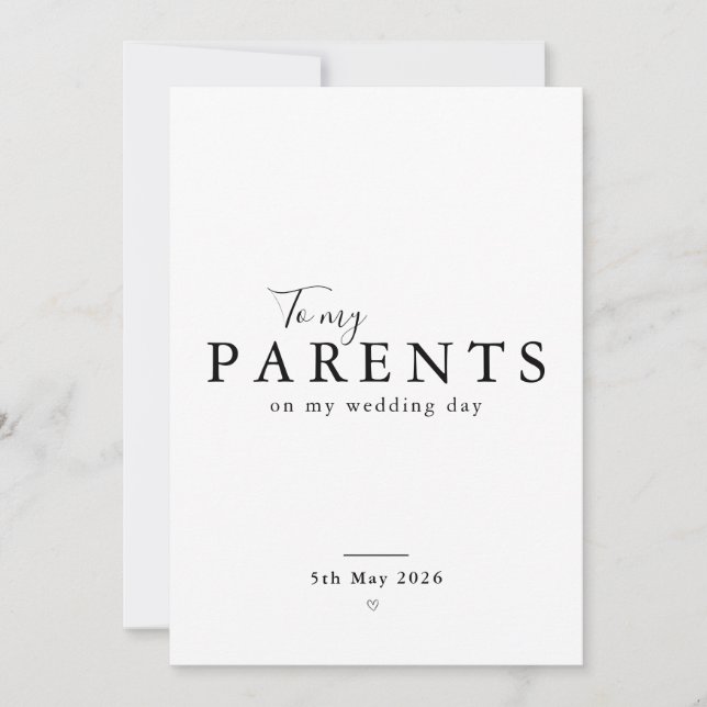 Personalized Parents Wedding Day Thank You Card (Front)