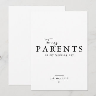 Personalized Parents Wedding Day Thank You Card