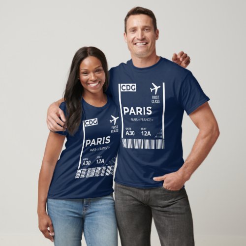 Personalized Paris Boarding Pass T_Shirt