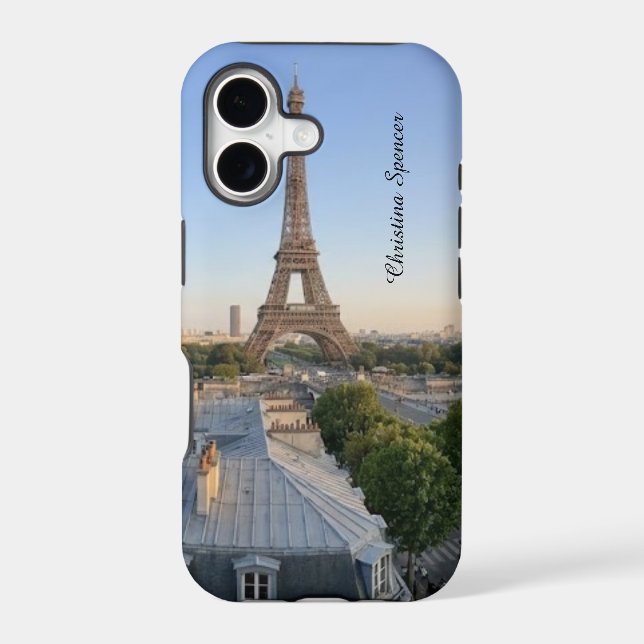 Personalized Paris City Skyline  iPhone Case (Back)