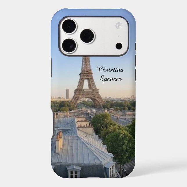 Personalized Paris City Skyline  Iphone Case (Back)
