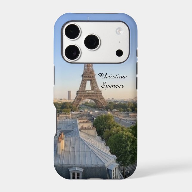 Personalized Paris City Skyline  iPhone Case (Back)