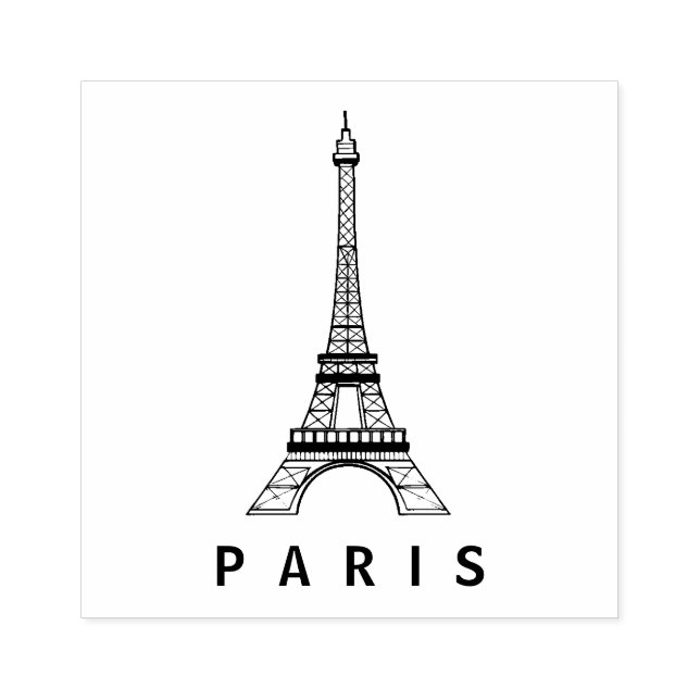 Personalized Paris Eiffel Tower France Vintage     Rubber Stamp (Imprint)