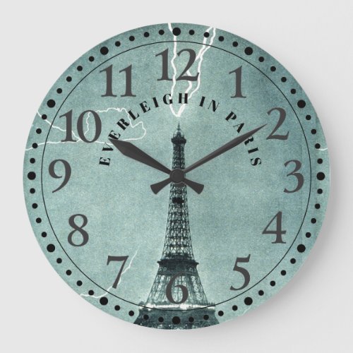 Personalized Paris Eiffel Tower Large Clock