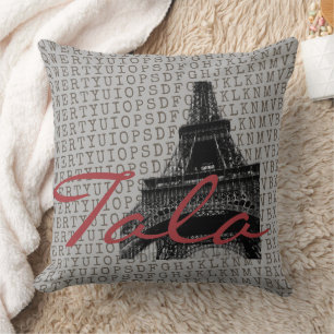 Personalized Paris Eiffel Tower Throw Blanket  Pillow