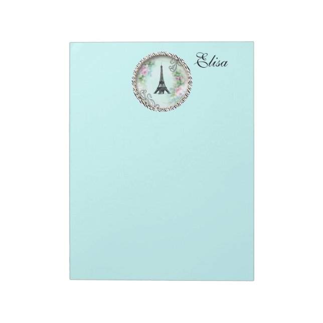 Personalized Paris French Eiffel Tower Notepad (Rotated)