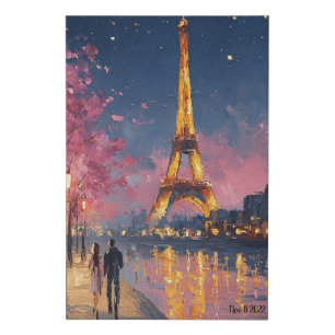 Personalized Paris Night Custom Quote Faux Canvas Print