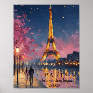 Personalized Paris Night | Custom Quote Poster