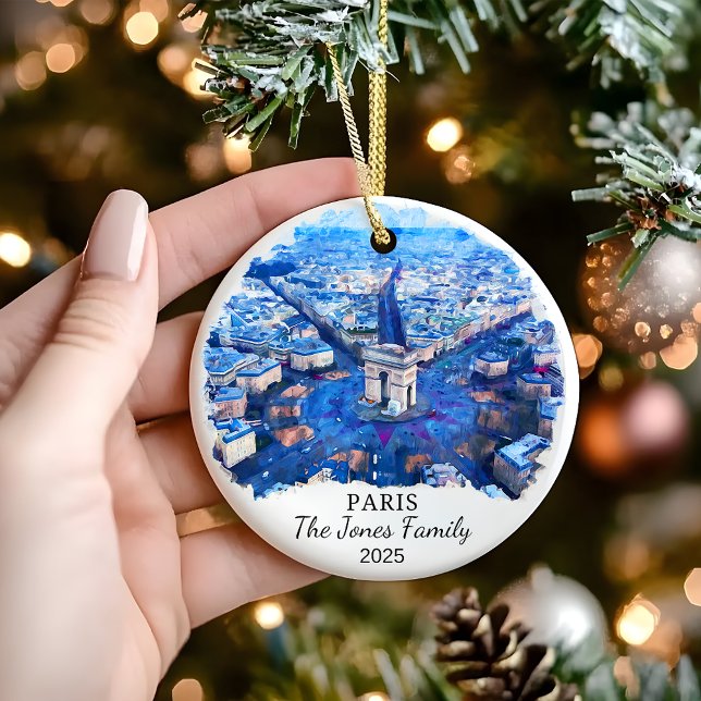 Personalized Paris Ornament, France Gift Ceramic Ornament (Creator Uploaded)