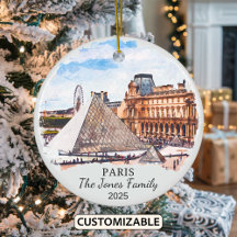 Personalized Paris Ornament, France, Louvre