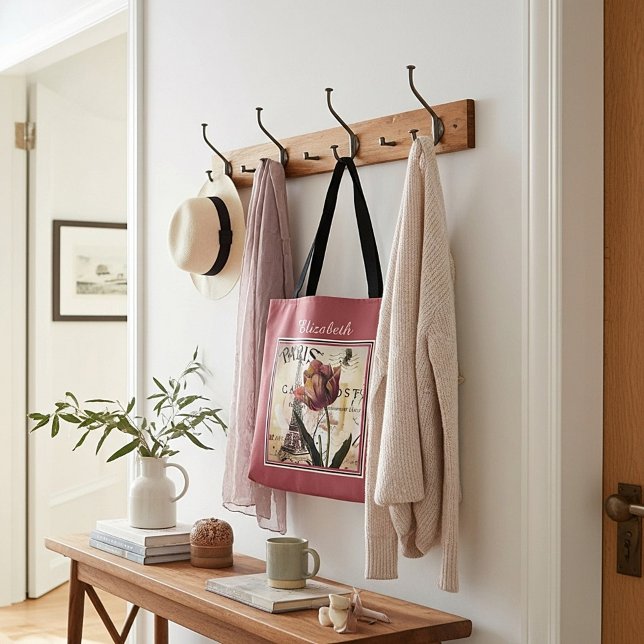 Personalized Paris tulip Tote Bag (Creator Uploaded)