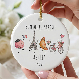 Personalized Paris Vacation Travel Ornament