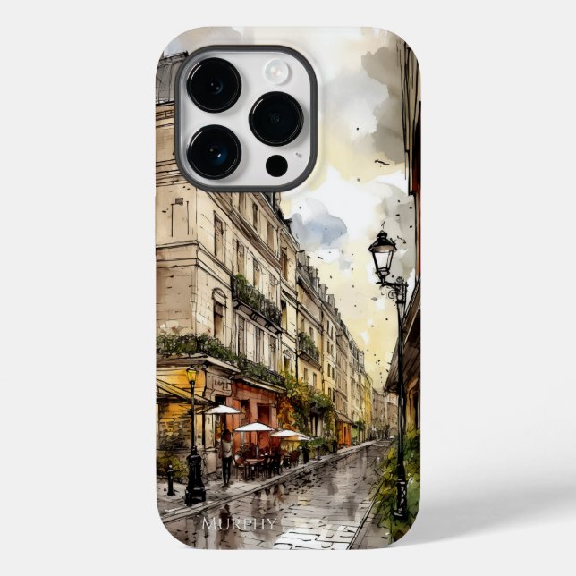 Personalized Paris Watercolor Phone Case (Back)