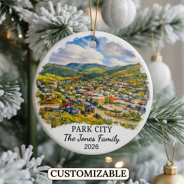 Personalized Park City Ornament, Custom Utah Ceramic Ornament (Creator Uploaded)