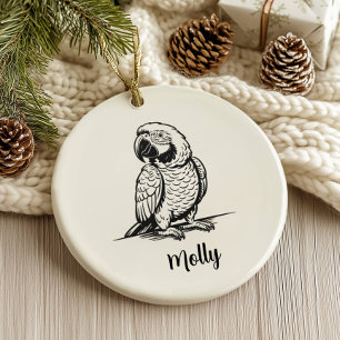 Personalized Parrot Christmas Ceramic Ornament