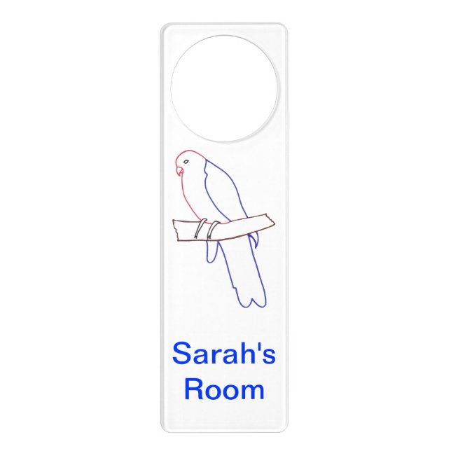 Personalized Parrot Drawing Door Hanger (Front)
