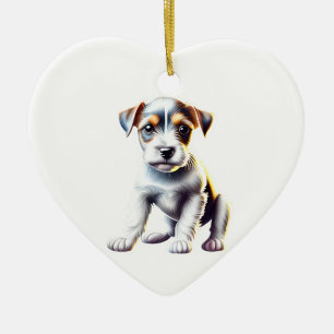 Personalized Parson Russell Terrier Puppy Ceramic Ornament