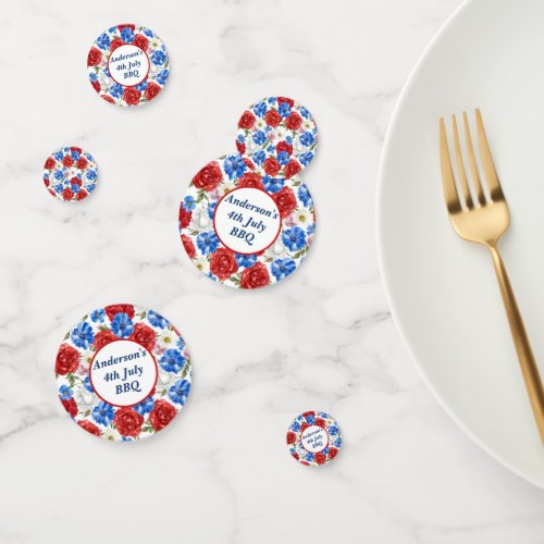 Personalized Party 4th July Floral Confetti