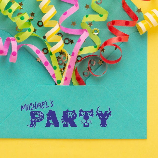 Personalized Party Animal Invitation Rubber Stamp (Creator Uploaded)