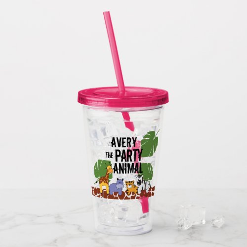 Personalized Party animal Safari Giveaway Acrylic Tumbler