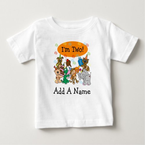 Personalized Party Animals 2nd Birthday Tshirt