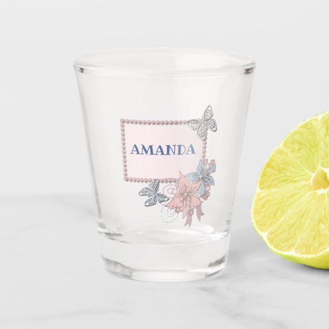 personalized, party, bachelorette party shot glass (Front)