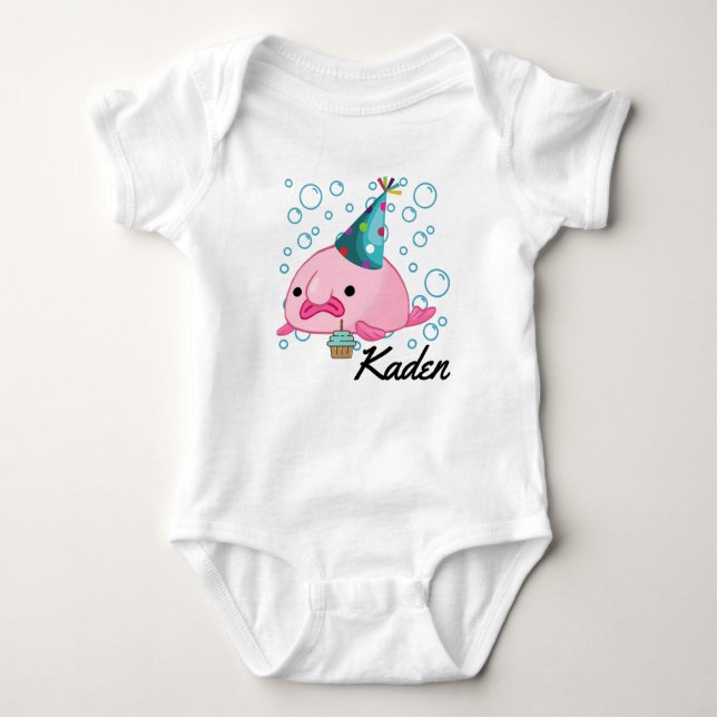 Personalized Party  Blobfish Baby Bodysuit (Front)