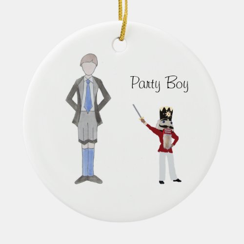 Personalized Party Boy Nutcracker  Ceramic Ornament