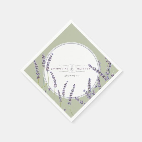 Personalized Party Decor Watercolor Lavender Art Napkins