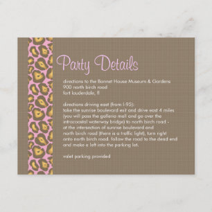 Personalized Party Details Insert Card