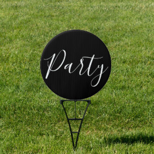 Personalized Party Direction Round Yard Sign