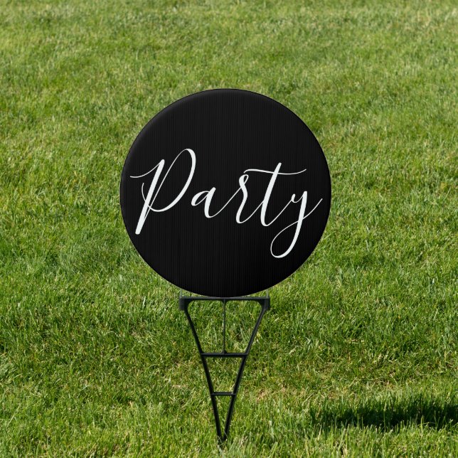 Personalized Party Direction Round Yard Sign (Insitu)
