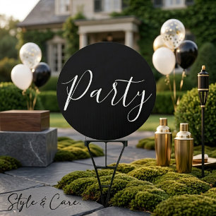 Personalized Party Direction Round Yard Sign