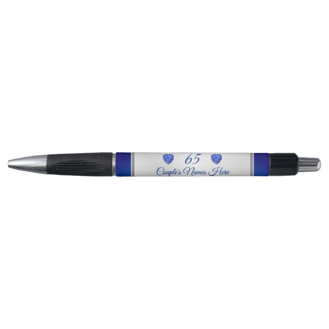 Personalized Party Favors 65th Wedding Anniversary Pen (Front)