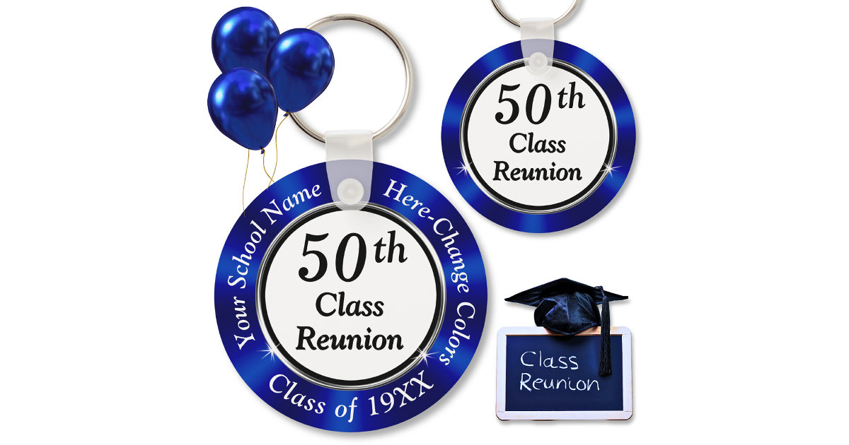 Personalized Party Favors for 50th Class Reunion Keychain Zazzle
