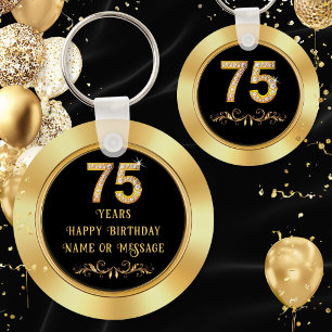 Personalized Party Favors for 75th Birthday, 75th Keychain