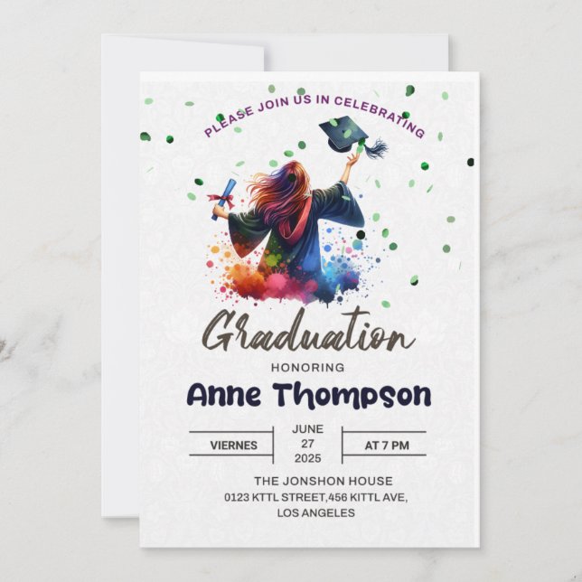  Personalized Party Invitation,graduation Invitation (Front)