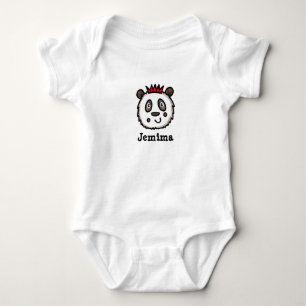 Personalized Party Panda wearing a Party Hat Baby Bodysuit